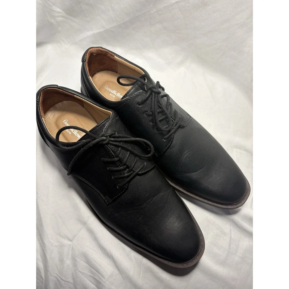 Goodfellow & Co Men's Black Leather Dress Shoes Size 11 Lace‎ Up Derby